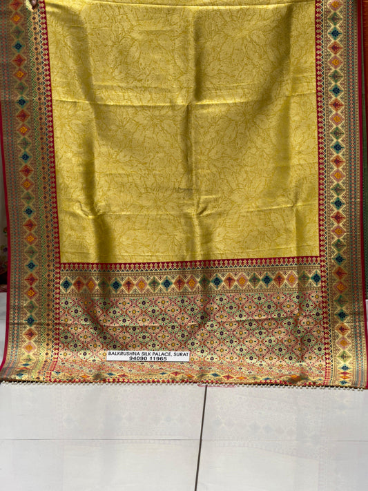 ✨ Royal Banarasi Dharmavaram Silk Saree with Real Jari Weaving ✨