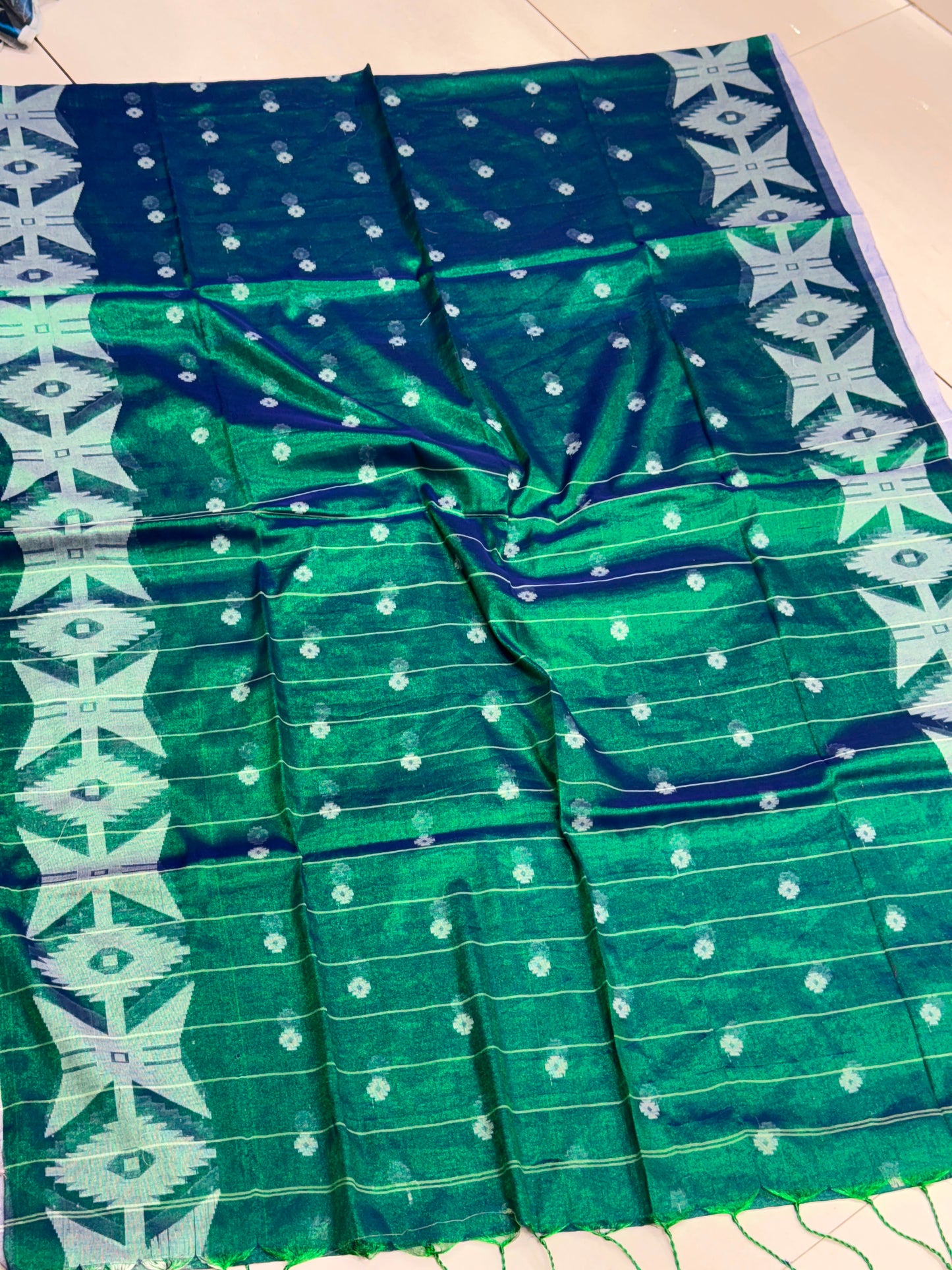 Authentic Handloom Tissue Silk Saree – Woven Butti & Border for Premium Party Wear