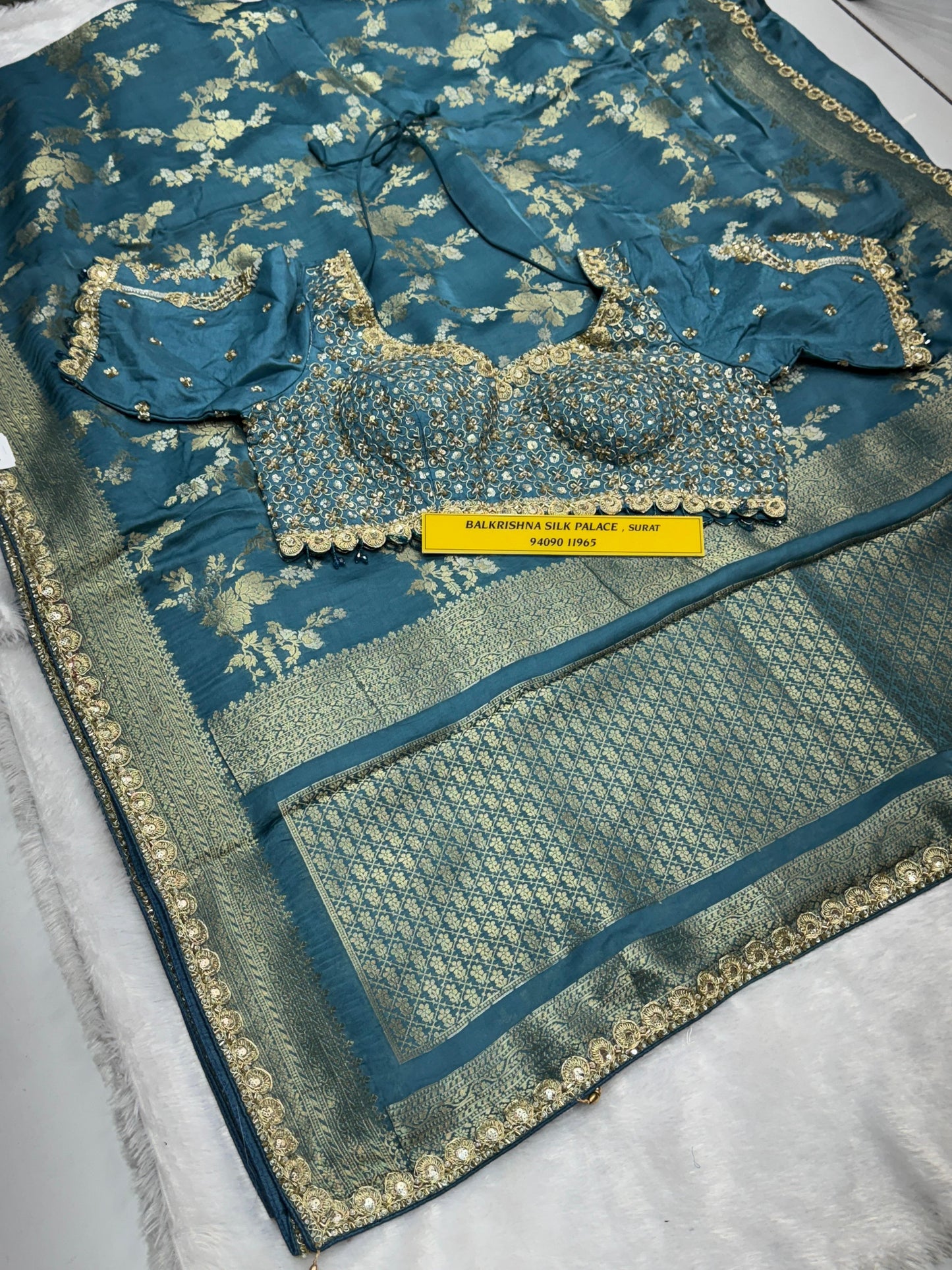 Pure Silk Saree with Real Kasab Zari & Dual Blouse Package