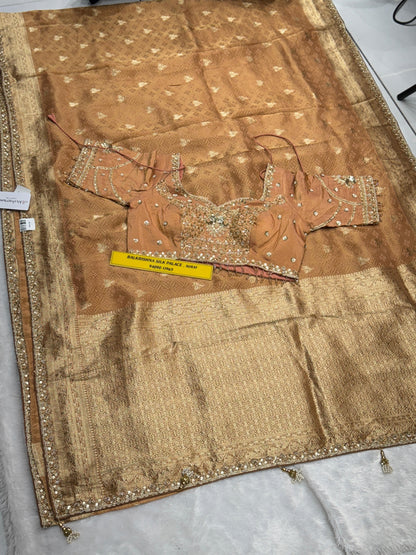 Pure Silk Saree with Real Kasab Zari & Dual Blouse Package