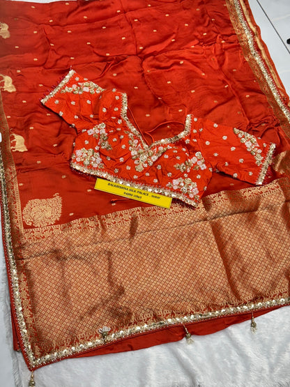 Pure Silk Saree with Real Kasab Zari & Dual Blouse Package