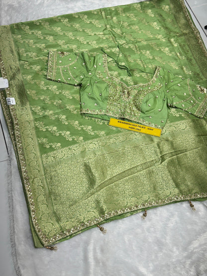 Pure Silk Saree with Real Kasab Zari & Dual Blouse Package