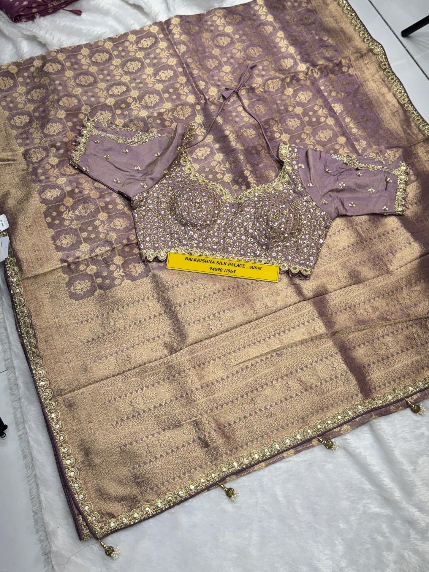 Pure Silk Saree with Real Kasab Zari & Dual Blouse Package