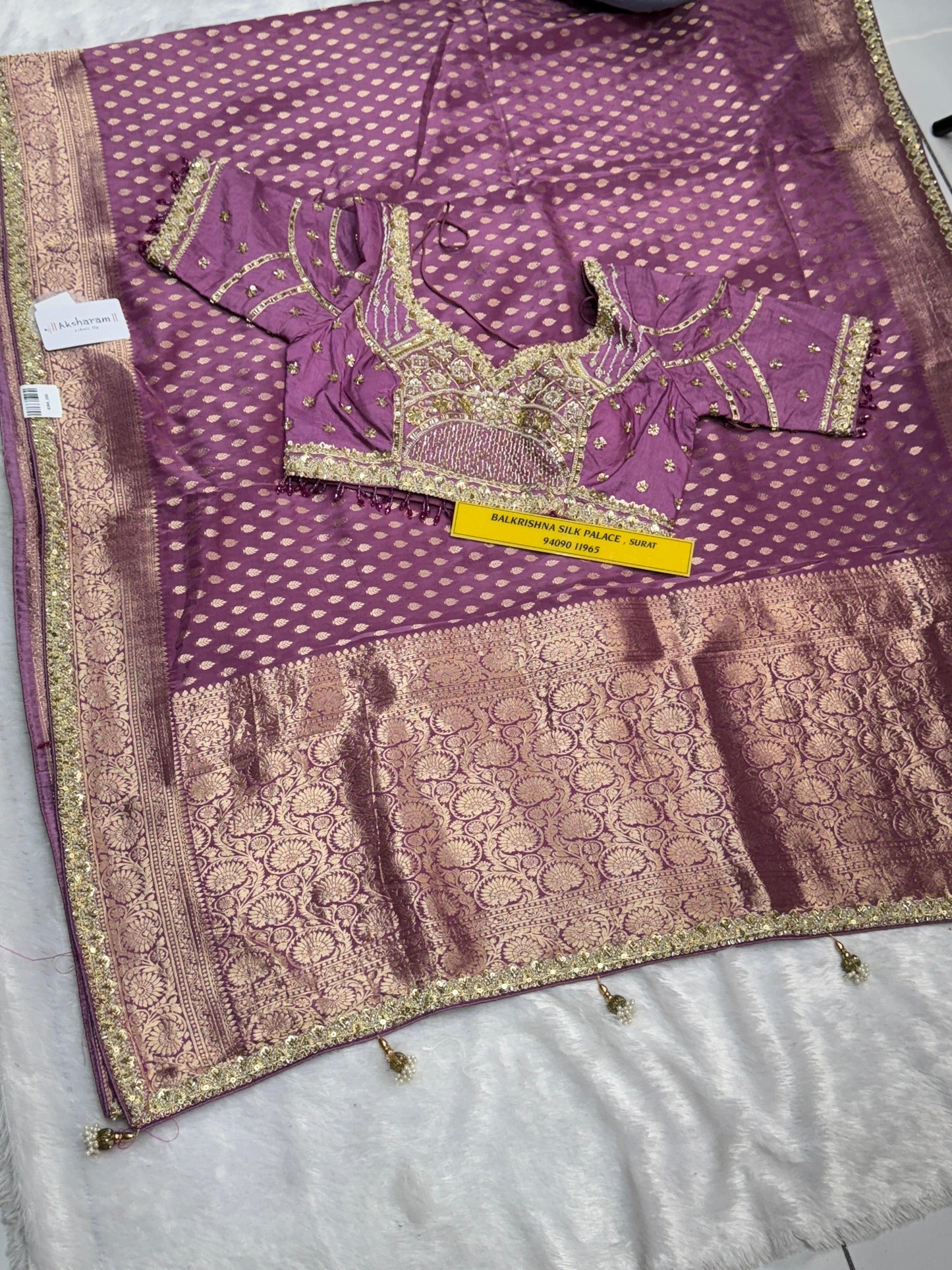 Pure Silk Saree with Real Kasab Zari & Dual Blouse Package