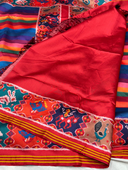 Imperial Multi-Color Digital Patola Saree | Premium Bhagalpuri Silk Edition