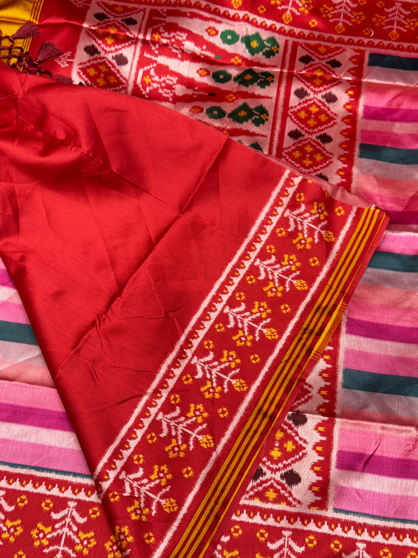Imperial Multi-Color Digital Patola Saree | Premium Bhagalpuri Silk Edition