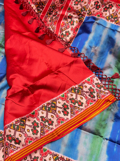 Imperial Multi-Color Digital Patola Saree | Premium Bhagalpuri Silk Edition