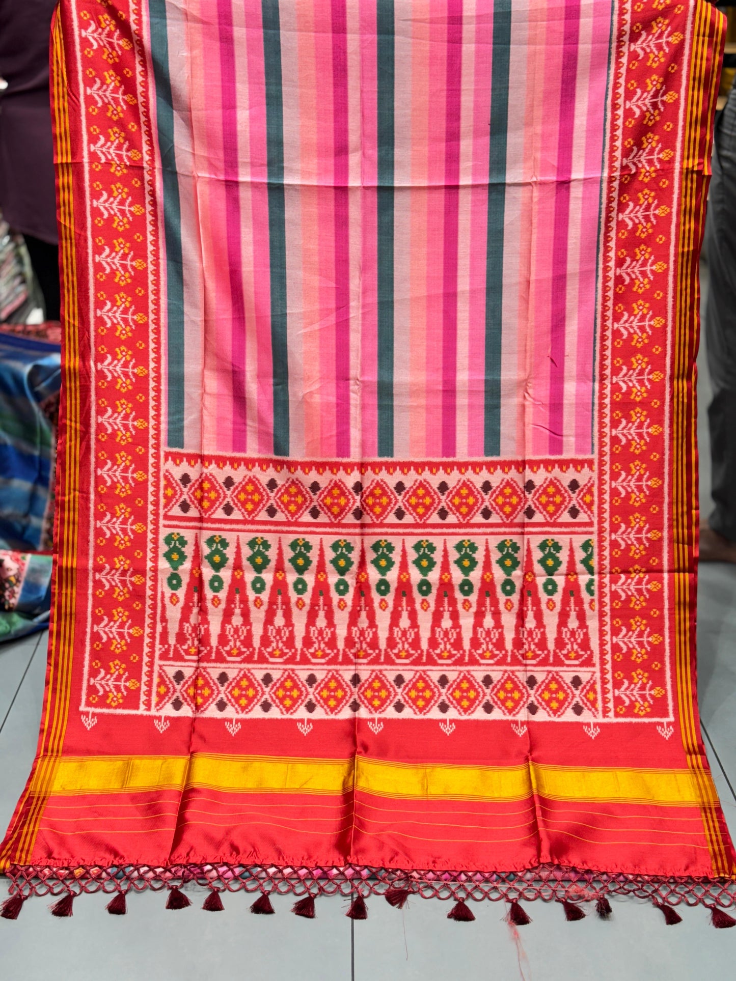 Imperial Multi-Color Digital Patola Saree | Premium Bhagalpuri Silk Edition