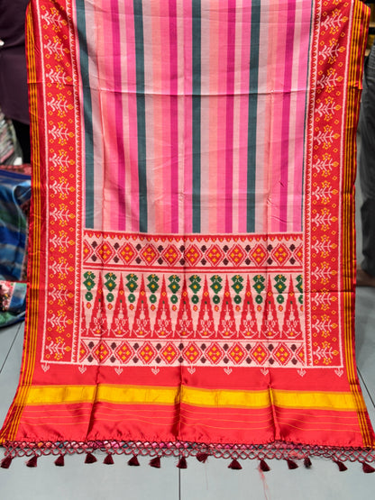Imperial Multi-Color Digital Patola Saree | Premium Bhagalpuri Silk Edition