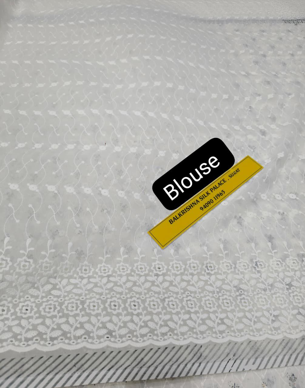 Serene White Georgette Saree with Hand-Crafted Lucknowi Chikankari Work