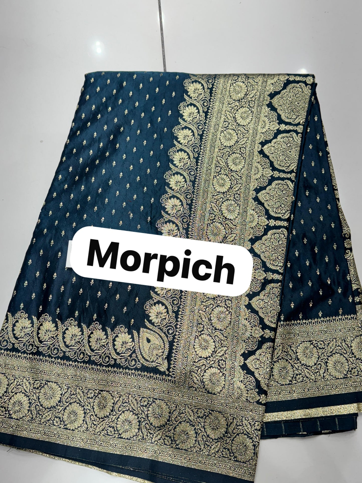 Midnight Amethyst Hand-Woven Soft Silk Saree with Antique Zari Jaal
