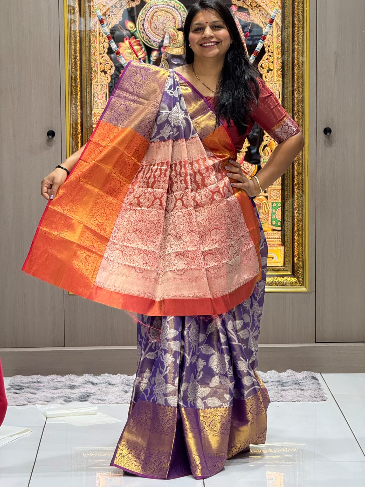 Banarasi Style Pure Kanjivaram Pattu Silk Jacquard Kanchipuram Pattu Saree With Un-Stiched Blous