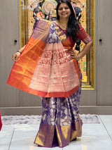 Banarasi Style Pure Kanjivaram Pattu Silk Jacquard Kanchipuram Pattu Saree With Un-Stiched Blous