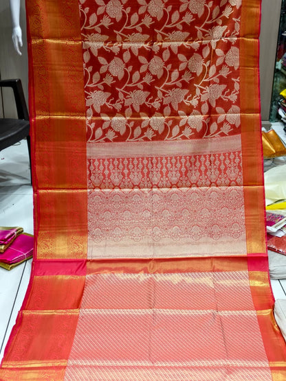 Banarasi Style Pure Kanjivaram Pattu Silk Jacquard Kanchipuram Pattu Saree With Un-Stiched Blous