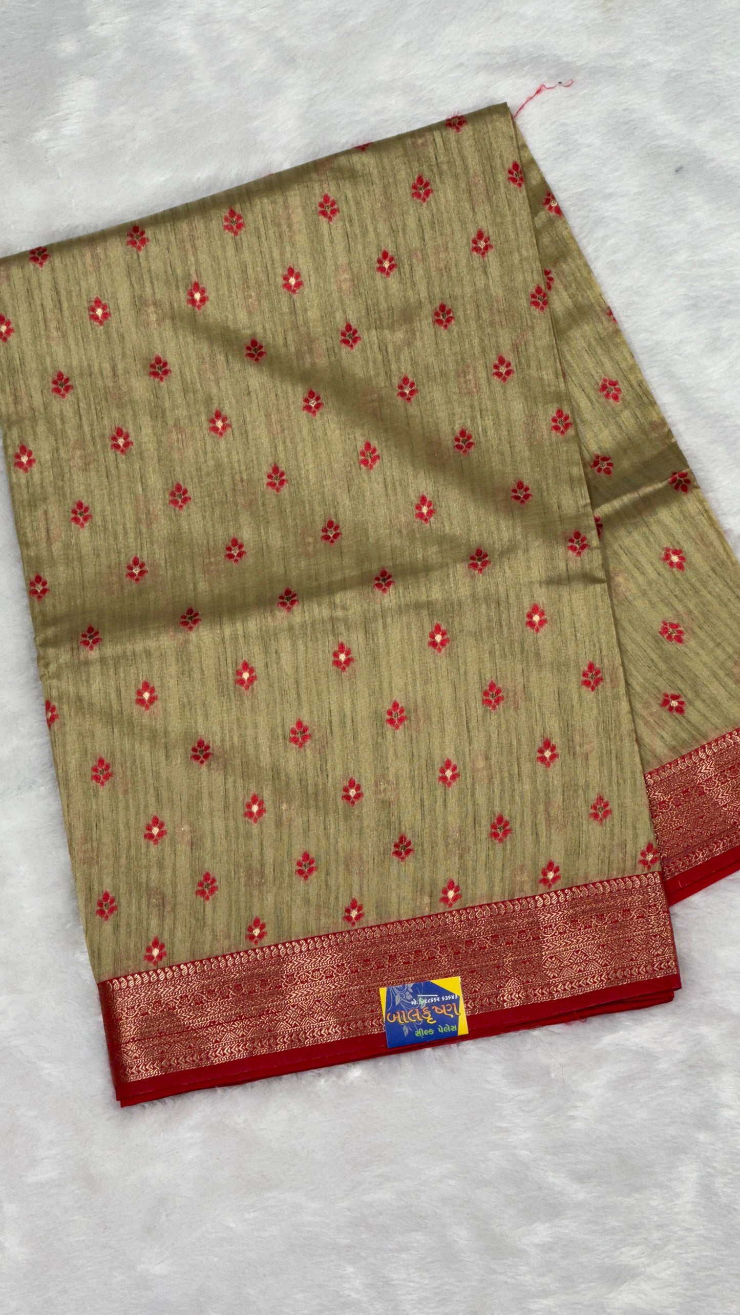 Pure Cotton 1000 Butti Woven Saree with Kasab Border & Zari Weaving | Elegant Daily & Festive Wear