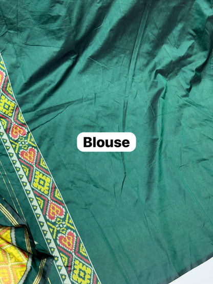 Royal Blue Pure Soft Silk Patola Saree with Real Zari Border | Traditional Manekchowk Design