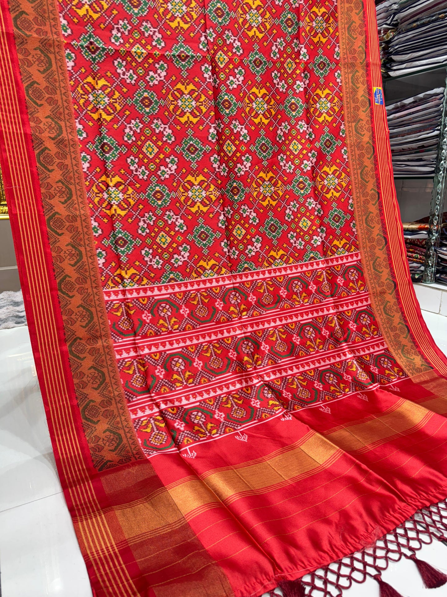 Pure Patan Patola Inspired Soft Silk Saree with Zari Patto Border | Manekchowk Traditional Design 💫