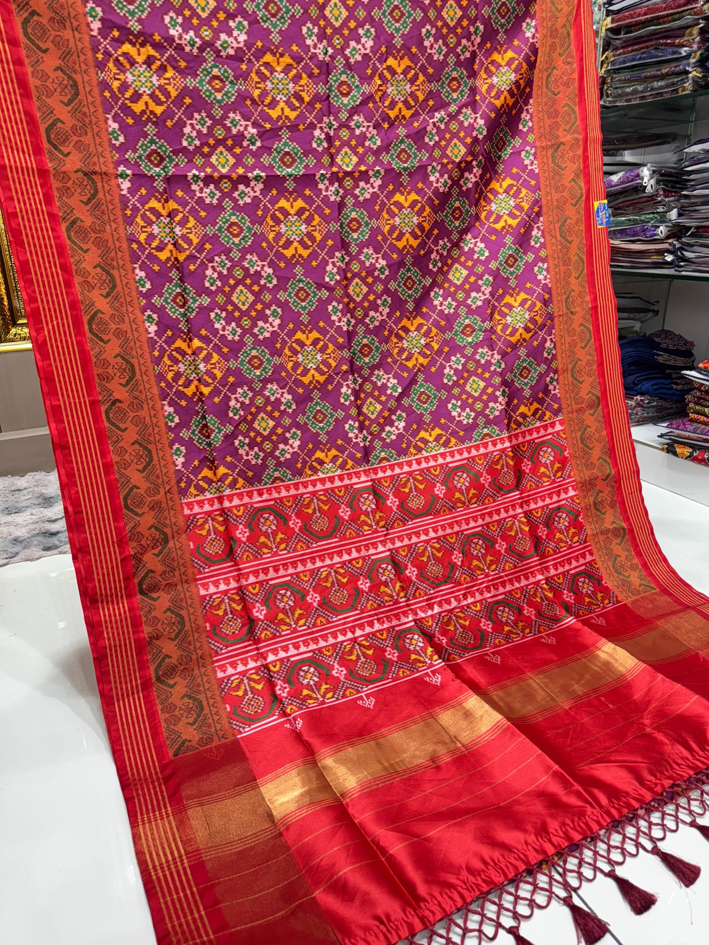 Pure Patan Patola Inspired Soft Silk Saree with Zari Patto Border | Manekchowk Traditional Design 💫