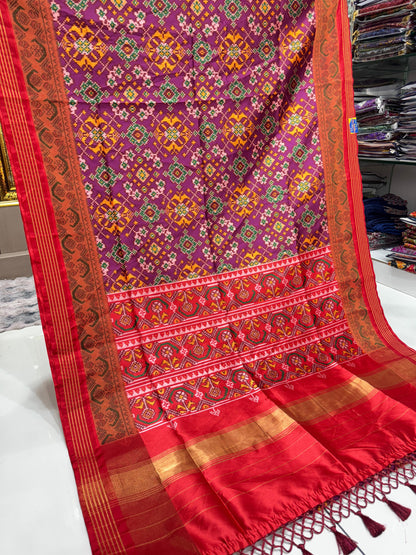 Pure Patan Patola Inspired Soft Silk Saree with Zari Patto Border | Manekchowk Traditional Design 💫