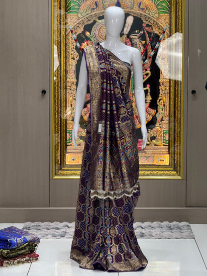 Luxury Jangla Georgette Saree with Heavy Woven Pallu & Rich Border Work | Butti Blouse Designer Saree