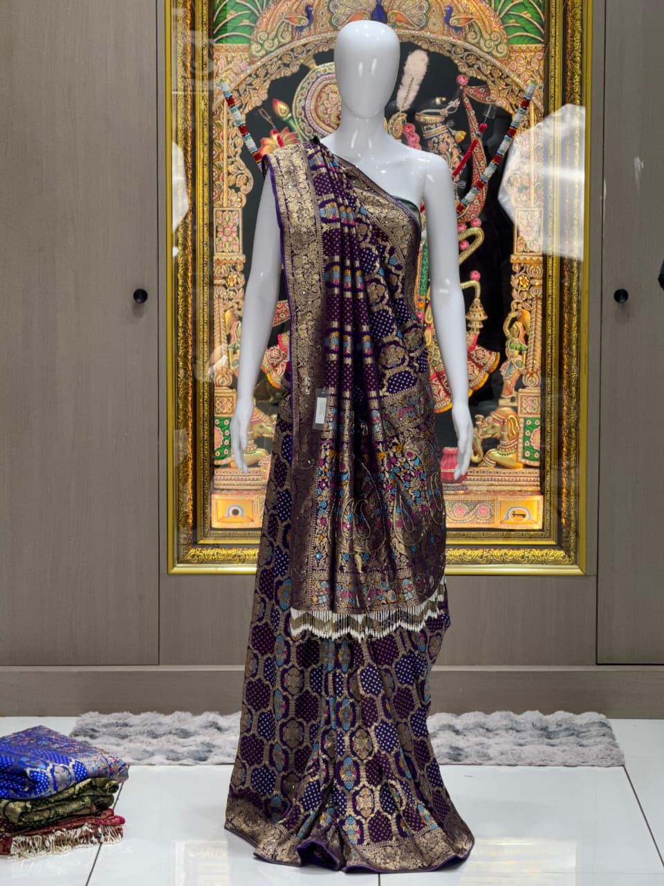 Premium Jangla Georgette Meenakari Bandhani Saree with Rich Zari Border | Luxury Wedding & Festive Wear