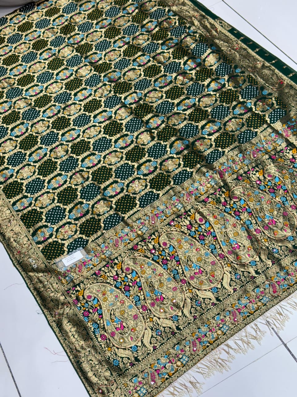 Luxury Jangla Georgette Saree with Heavy Woven Pallu & Rich Border Work | Butti Blouse Designer Saree