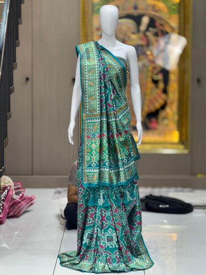 Luxury Woven Banarasi Patola Soft Silk Saree with Designer Border & Blouse Piece