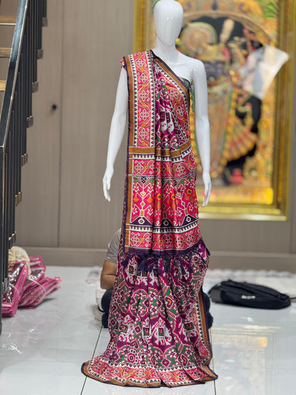 Luxury Woven Banarasi Patola Soft Silk Saree with Designer Border & Blouse Piece