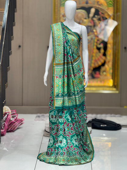 Luxury Woven Banarasi Patola Soft Silk Saree with Designer Border & Blouse Piece