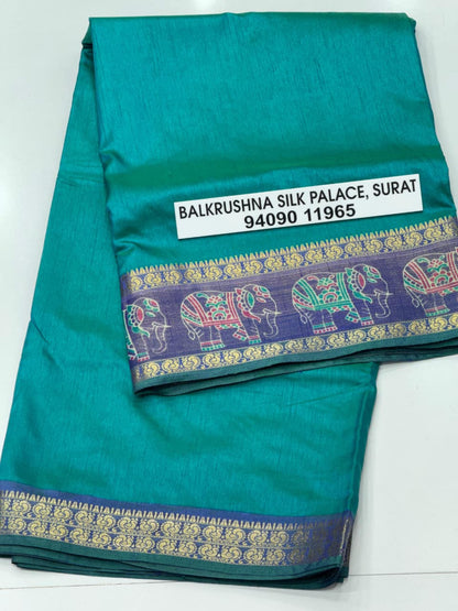 Vibrant Surti Patola Soft Cotton Silk Saree | Gala Border & Ajrakh Blouse Concept