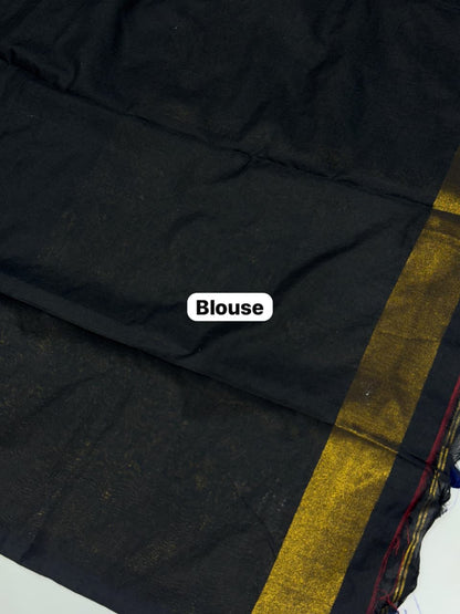 Authentic Handloom Cotton Saree | Real Zari Patto Banaras-Kolkata Edition