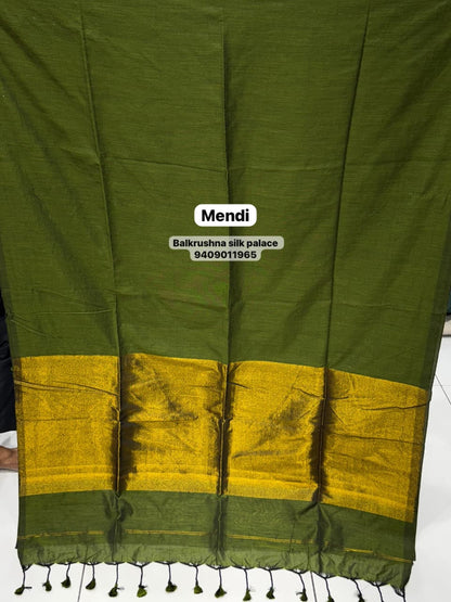 Authentic Handloom Cotton Saree | Real Zari Patto Banaras-Kolkata Edition