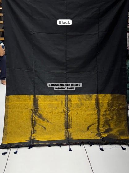 Authentic Handloom Cotton Saree | Real Zari Patto Banaras-Kolkata Edition
