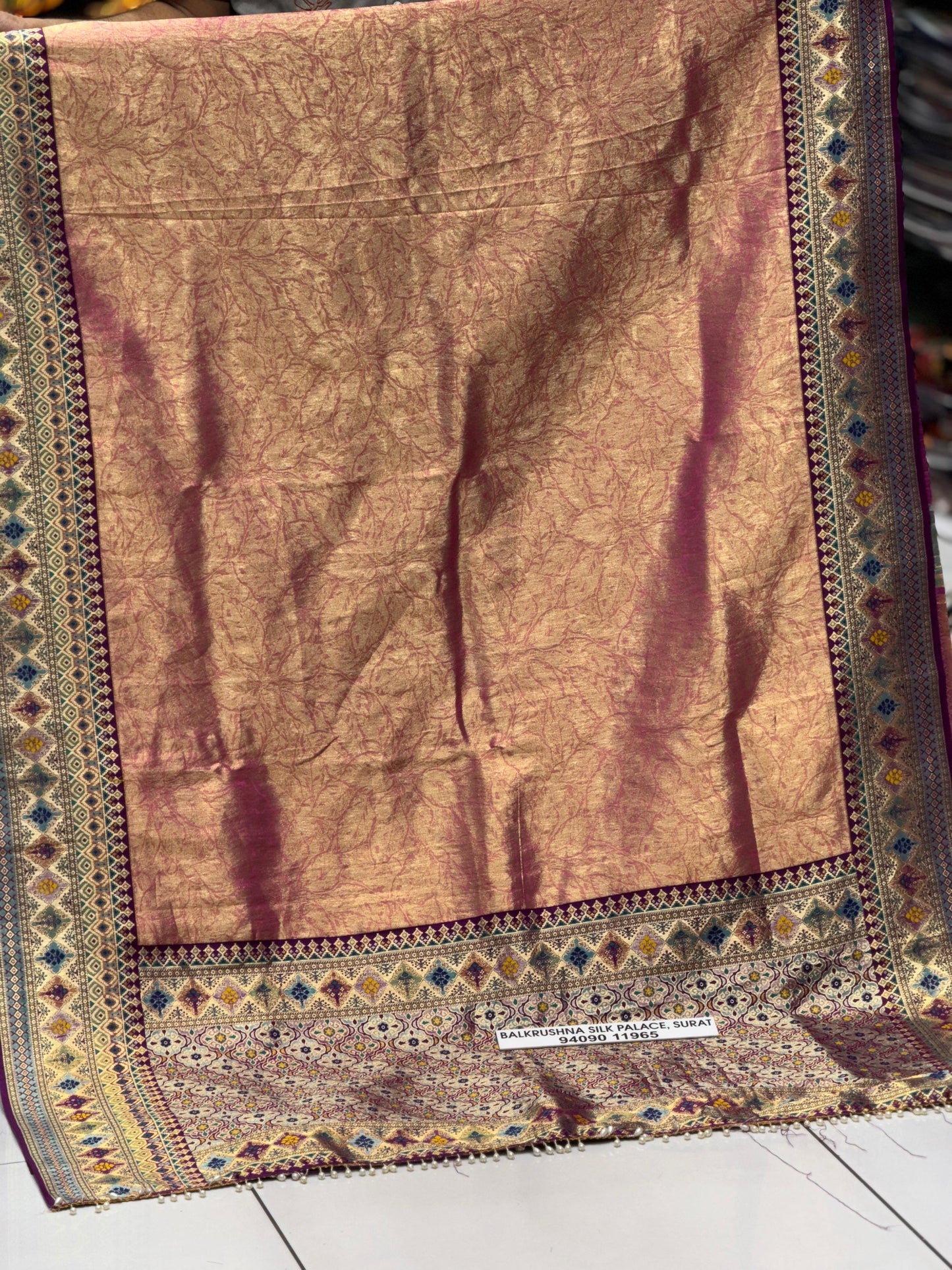 ✨ Royal Banarasi Dharmavaram Silk Saree with Real Jari Weaving ✨