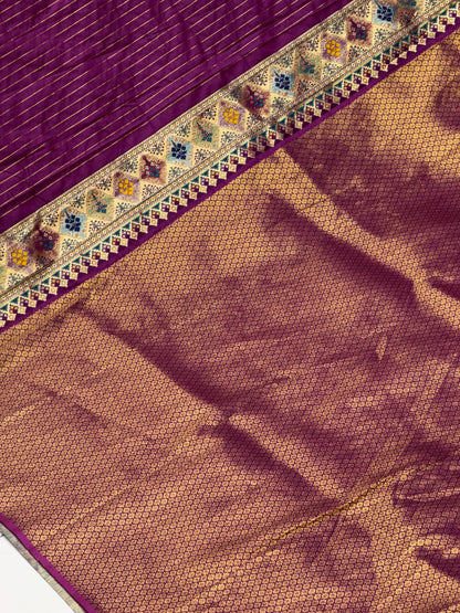 ✨ Royal Banarasi Dharmavaram Silk Saree with Real Jari Weaving ✨