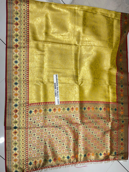 ✨ Royal Banarasi Dharmavaram Silk Saree with Real Jari Weaving ✨