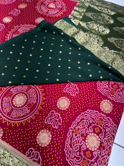 Bandhani Georgette Saree