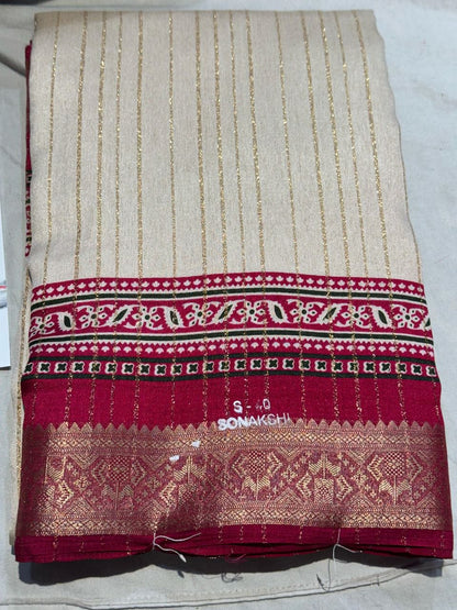 Handwoven Off-White & Maroon Traditional Cotton Silk Saree with Rich Woven Border and Designer Pallu