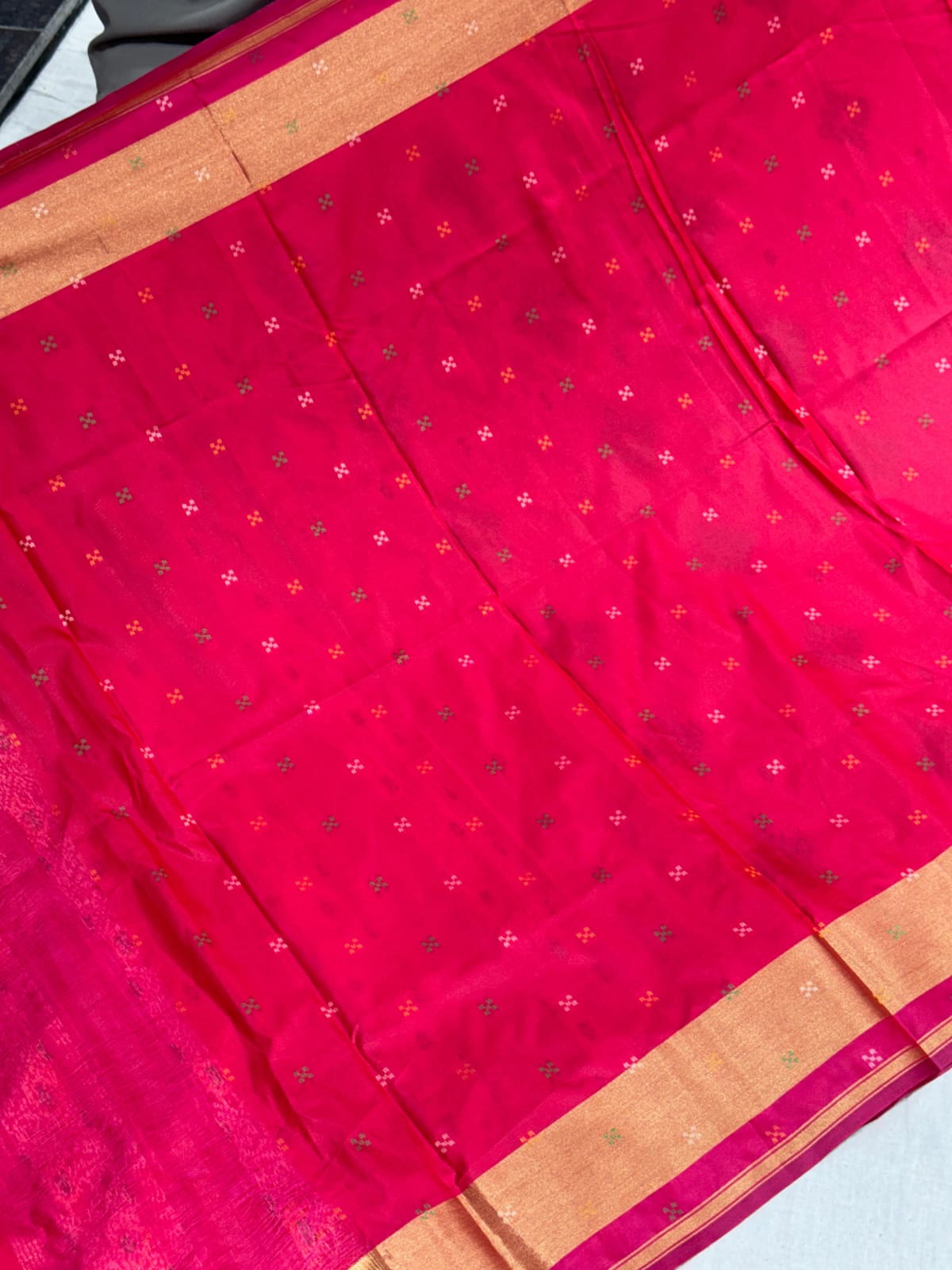 Premium Banarasi Woven Silk Patola Saree with Rich Zari Border