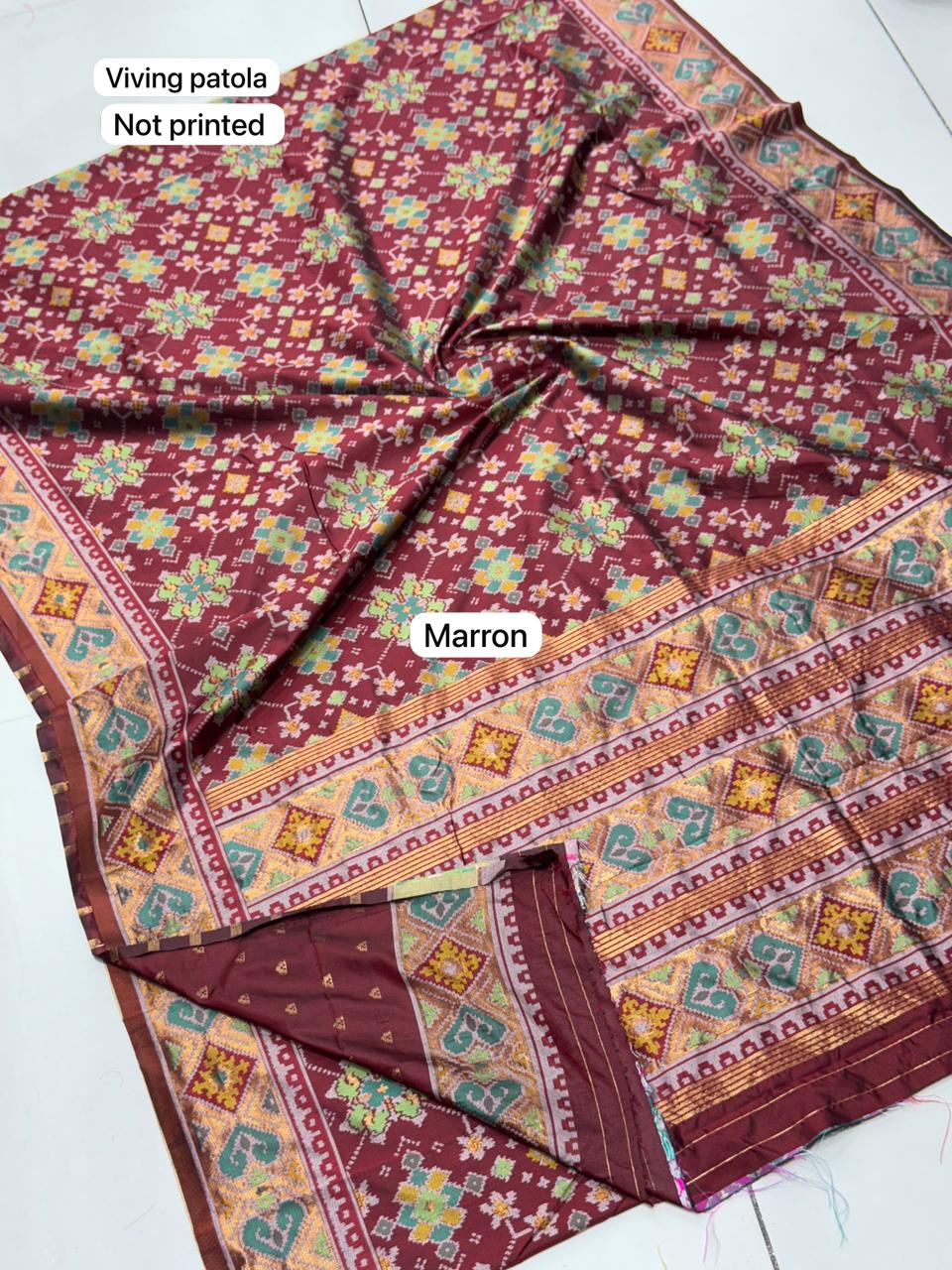 Traditional Manek Chowk Woven Patola Saree in Soft Banarasi Silk
