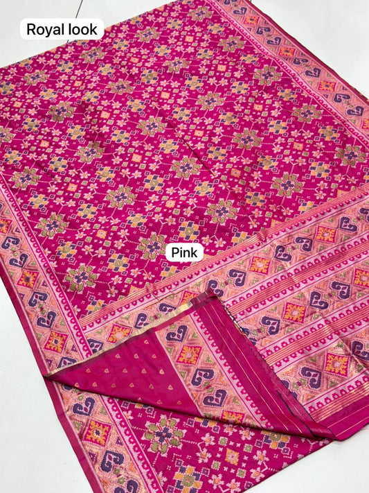 Traditional Manek Chowk Woven Patola Saree in Soft Banarasi Silk