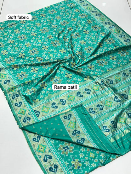 Traditional Manek Chowk Woven Patola Saree in Soft Banarasi Silk