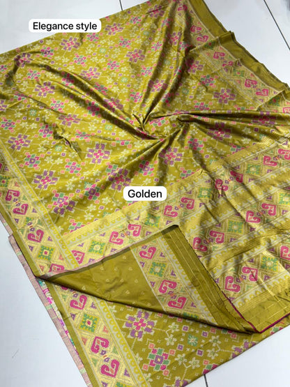 Traditional Manek Chowk Woven Patola Saree in Soft Banarasi Silk