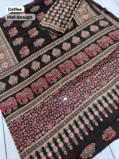 Elephant Mirror Work Modal Silk