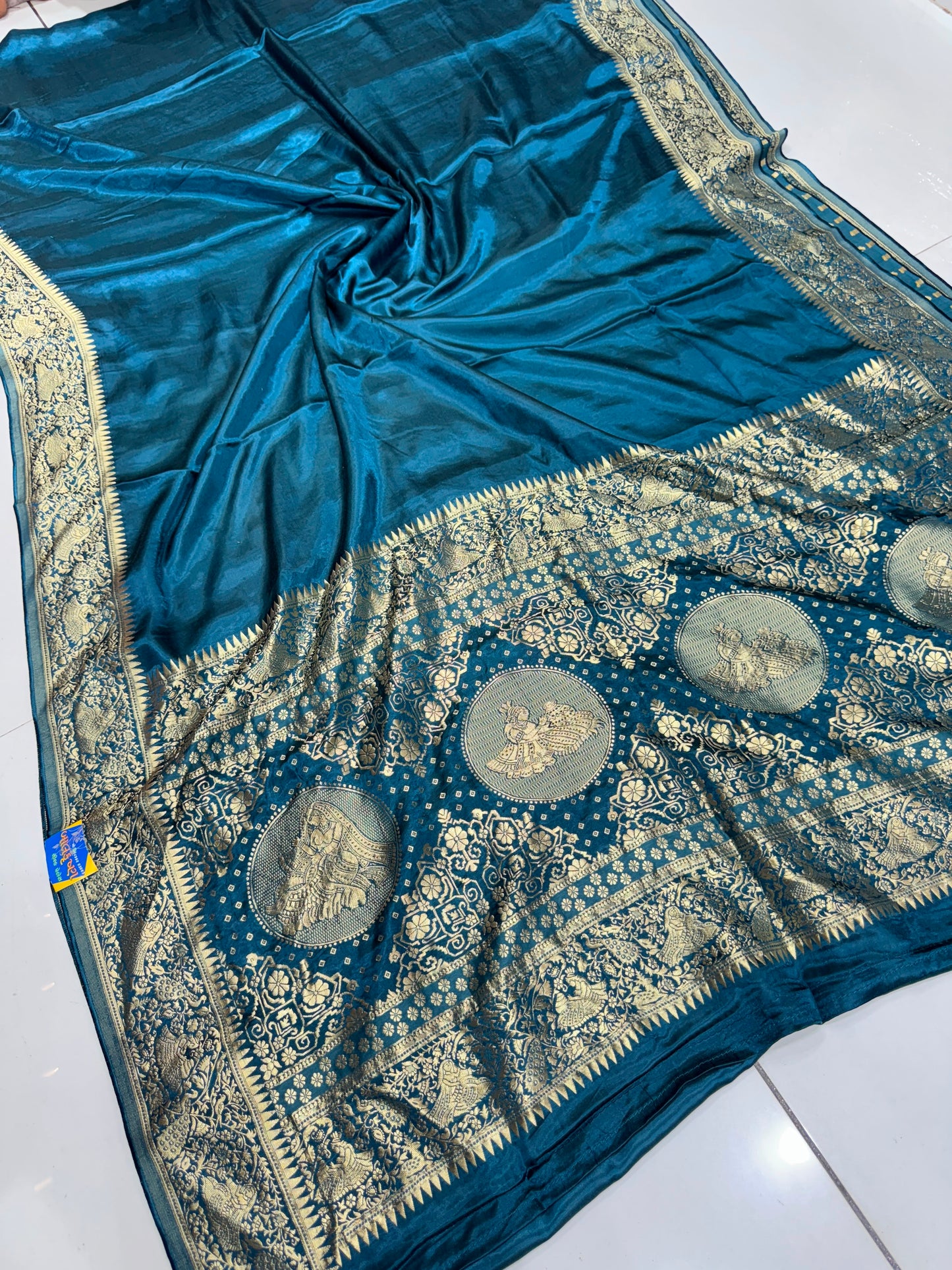 Morpich Gaji Silk Real Neem Zari Pallu