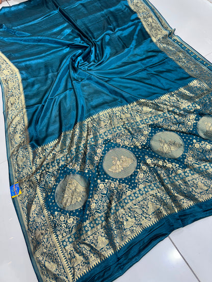 Morpich Gaji Silk Real Neem Zari Pallu
