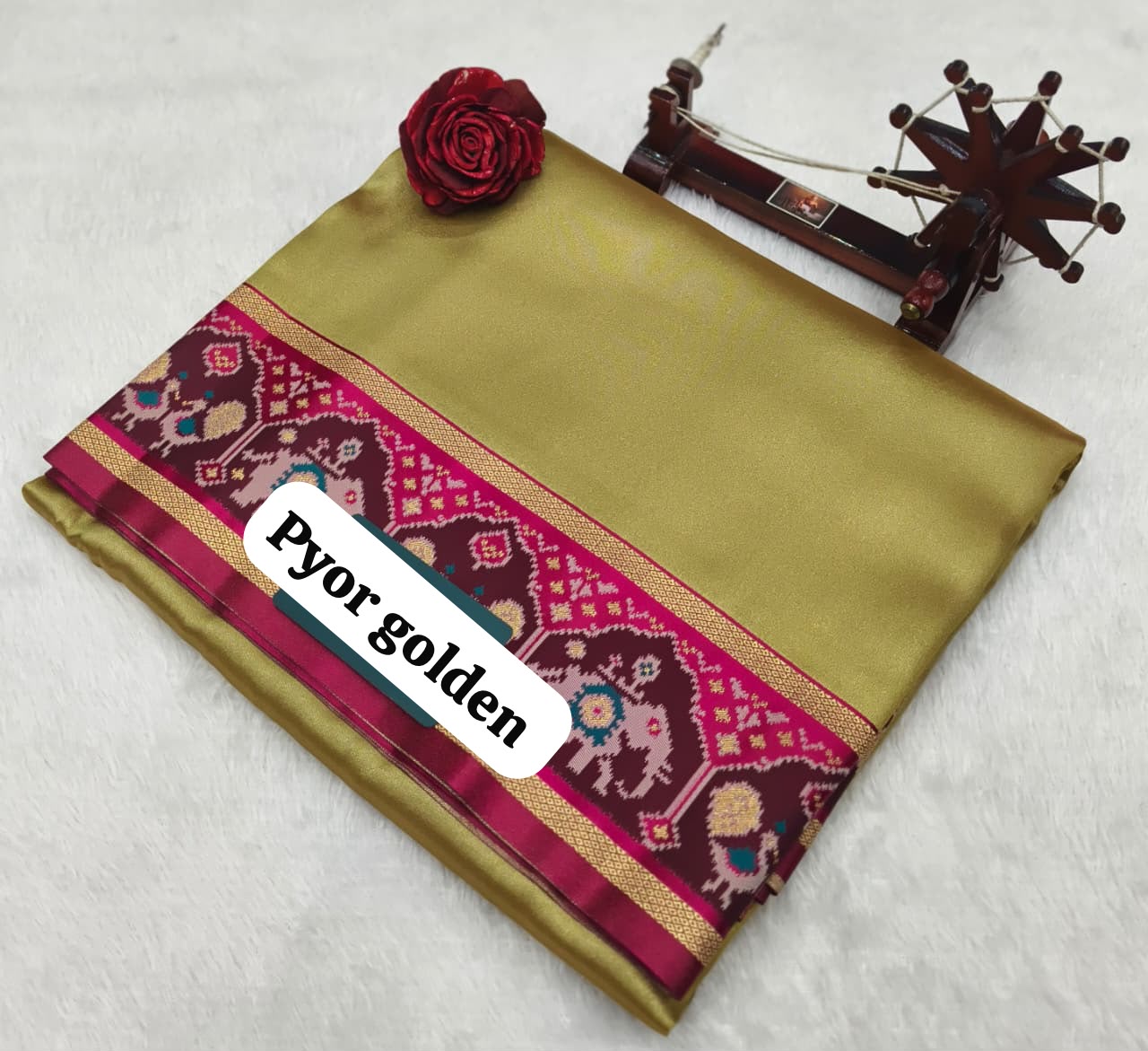 New Golden Real Banarasi Patola Border Pallu 2