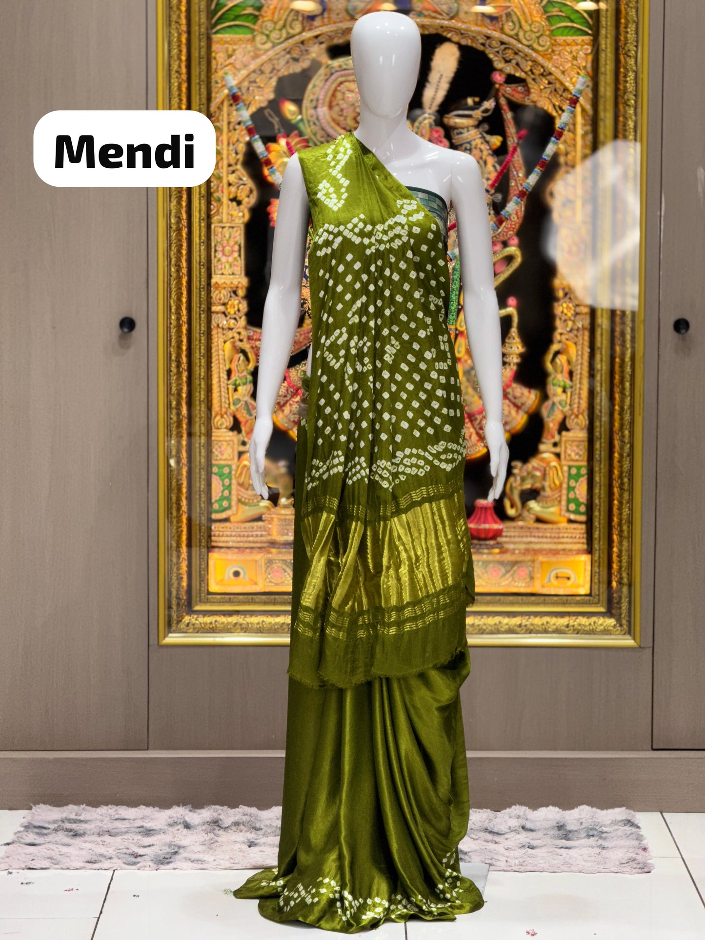 Panvel Gala Border Premium Gaji Silk Hand Bandhej Saree with Pure Lagdi Patto