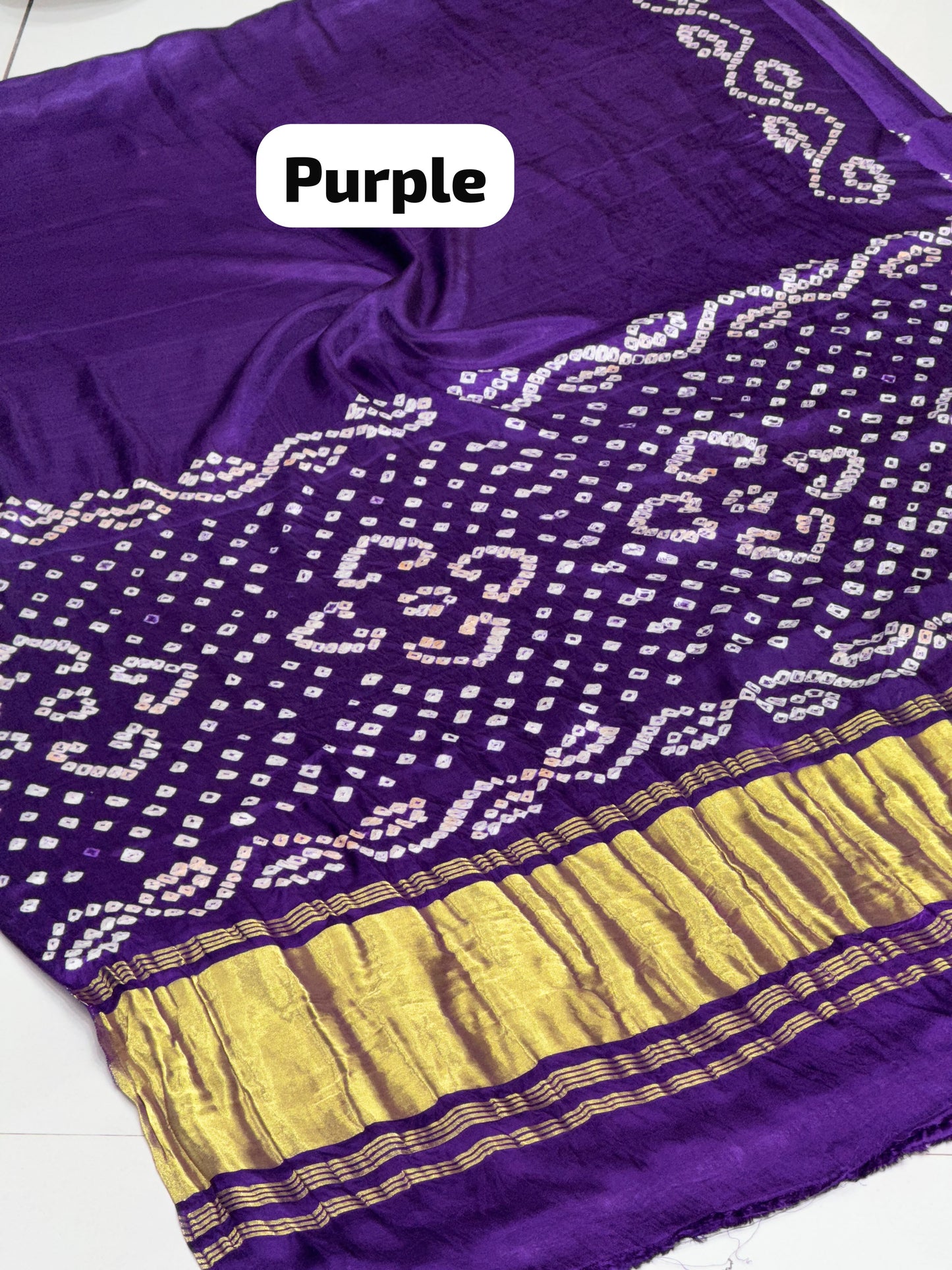 Panvel Gala Border Premium Gaji Silk Hand Bandhej Saree with Pure Lagdi Patto
