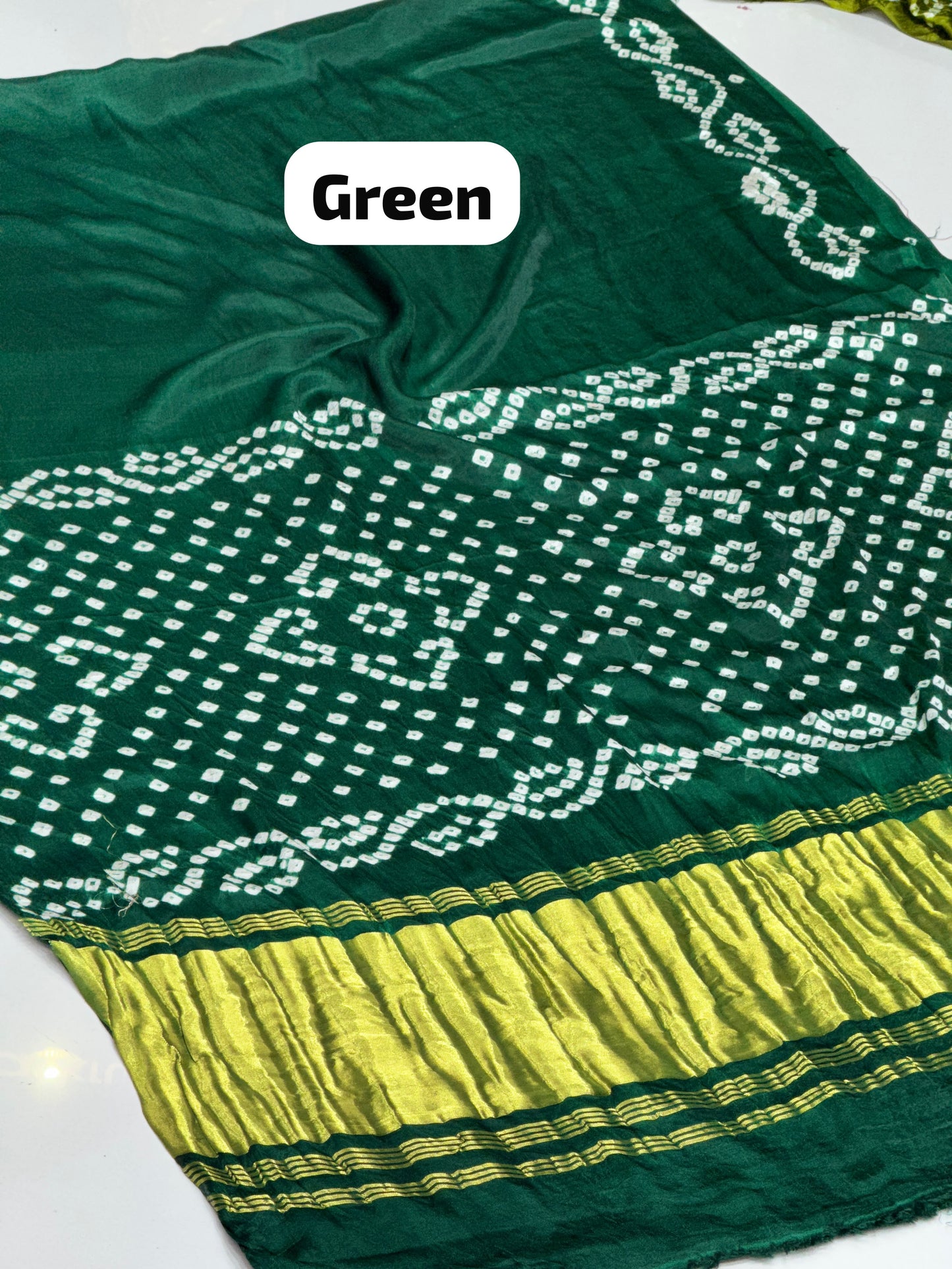 Panvel Gala Border Premium Gaji Silk Hand Bandhej Saree with Pure Lagdi Patto